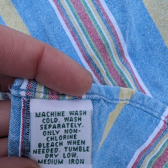 Polo by Ralph Lauren Button-Up Shirt Men's L Blue Striped Collared Casual Cotton - Picture 5 of 8